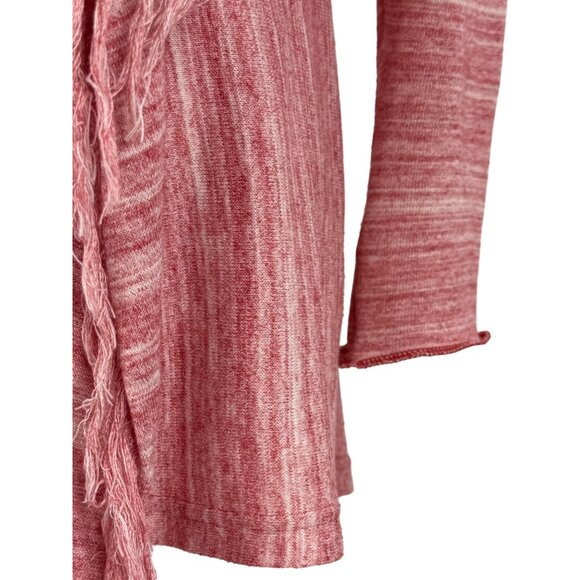 VTG Free People Pink Fringe Bow Back Cardigan | Coquette Coastal Boho Balletcore - Picture 15 of 16